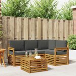 vidaXL Ensemble de canapés d'extérieur 5 Pièces Naturel et Anthracite