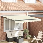 vidaXL Auvent Rétractable Crème 350x250 cm tissu