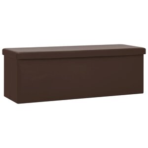 Banc banquette de rangement pliable 110 x 38 x 38 cm PVC marron 02_0010841