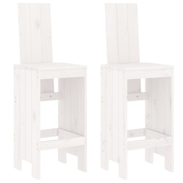 vidaXL Tabourets de bar lot de 2 blanc 40x42x120 cm bois massif de pin