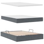 vidaXL Lit avec rangement et LED Gris foncé 140 x 190 cm Velours