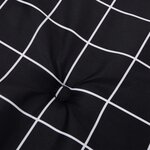 vidaXL Coussins de chaise à dossier bas lot de 4 noir à carreaux tissu