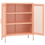 vidaXL Armoire de rangement Rose 80x35x101 5 cm Acier