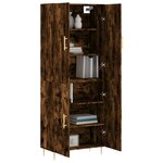 vidaXL Buffet haut Chêne fumé 69 5x34x180 cm Bois d'ingénierie