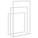 vidaXL Porte-serviettes sur pied Blanc 48x24x79 cm Fer