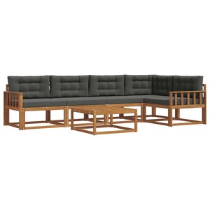 vidaXL Ensemble de canapés d'extérieur 6 Pièces Naturel et Anthracite