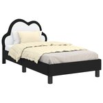 vidaXL Cadre de lit pour enfants avec tête de lit Noir 80 x 160 cm PU