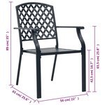 vidaXL Mobilier de bistro 3 Pièces Acier Noir