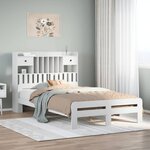 vidaXL Lit bibliothèque sans matelas blanc 135x190 cm bois pin massif