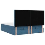 vidaXL Cadre de lit ottoman avec matelas bleu foncé 200x200 cm velours