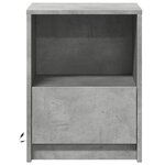 vidaXL Armoires de chevet et lumières LED 2 Pièces gris béton