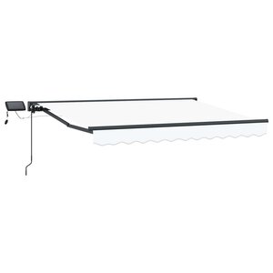 vidaXL Cadre de store manuel avec LEDs Blanc et anthracite 3 x 2 5 m