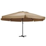 vidaXL Parasol de jardin avec mât en aluminium 600 cm taupe