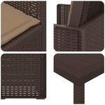 vidaXL Ensemble de salle à manger pour jardin 5 Pièces Marron et taupe PP