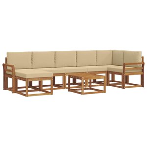 vidaXL Ensemble de canapés d'extérieur 8 Pièces Naturel et Beige