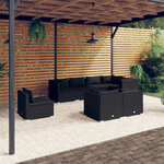 Vidaxl salon de jardin 8 pièces avec coussins résine tressée noir