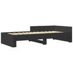 vidaXL Cadre de lit sans matelas noir 75x190 cm bois ingénierie