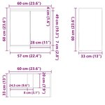 vidaXL Armoire de bain Chêne fumé 60x33x61 cm Bois d'ingénierie