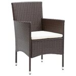 vidaXL Ensemble à manger de jardin et coussins 5 Pièces Poly rotin Marron