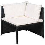 vidaXL Salon de jardin 12 Pièces avec coussins Résine tressée Noir