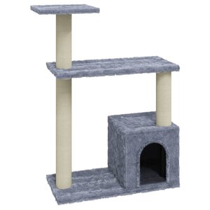 vidaXL Arbre à chat avec griffoirs en sisal Gris clair 70 cm