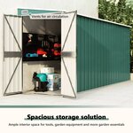 vidaXL Abri de jardin mural Vert 118x382x178 cm Acier galvanisé