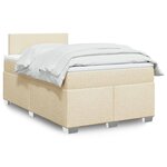 vidaXL Sommier à lattes de lit avec matelas Crème 120x200 cm Tissu
