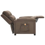 vidaXL Fauteuil de massage Taupe Tissu