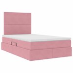 vidaXL Lit avec rangement et matelas Rose 120 x 200 cm Velours