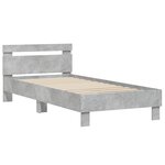 vidaXL Cadre de lit sans matelas avec tête de lit gris béton 75x190 cm