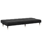 vidaXL Canapé-lit à 2 places avec repose-pied noir velours