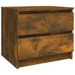 vidaXL Table de chevet Chêne fumé 50x39x43 5 cm Bois d'ingénierie