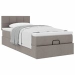 vidaXL Cadre de lit ottoman avec matelas taupe 80x200 cm tissu