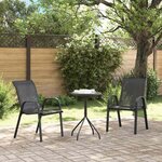 vidaXL Ensemble bistro de jardin 3 pc Noir Acier