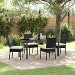 vidaXL Ensemble de salle à manger pour jardin 5 Pièces Noir Poly rotin