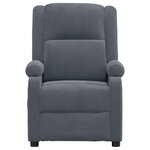 vidaXL Fauteuil inclinable Gris foncé Velours