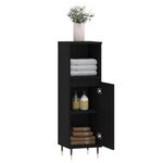 vidaXL Armoire de salle de bain noir 30x30x100 cm bois d'ingénierie