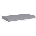 vidaXL Étagères murales flottantes 2 Pièces gris 50x23x3 8 cm MDF