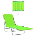 vidaXL Chaises longues pliables lot de 2 Acier et tissu Vert