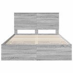 vidaXL Cadre de lit Gris Sonoma 140 x 200 cm Bois Ingénierie