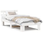 vidaXL Cadre de lit Blanc 90 x 200 cm Bois de pin massif