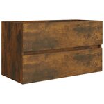 vidaXL Armoire de lavabo Chêne fumé 80x38 5x45 cm Bois d'ingénierie