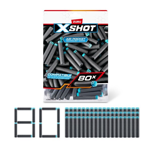 Zuru 36589 - XSHOT - Recharge Excel 80 fléchettes