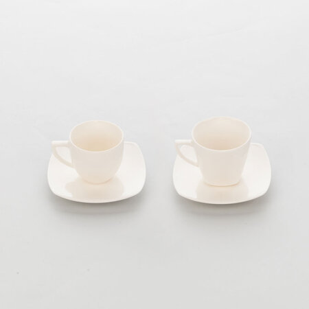 Tasse en porcelaine ecru et lisse liguria 100 ml - lot de 6 - stalgast -  - porcelaine x52mm