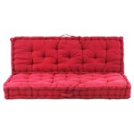 vidaXL Coussins de plancher de palette lot de 2 Coton Bordeaux