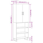 vidaXL Buffet haut Sonoma gris 69 5x34x180 cm Bois d'ingénierie