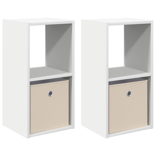 vidaXL Table de chevet avec tiroir 2 Pièces Blanc 30 5 x 27 x 59 5 cm