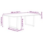 vidaXL Table à manger marron clair bois de chêne massif rectangulaire