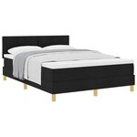 vidaXL Lit à ressorts avec matelas Noir 140 x 200 cm tissu