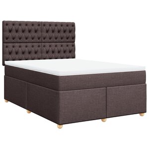 vidaXL Sommier à lattes de lit avec matelas Marron foncé 140x200 cm